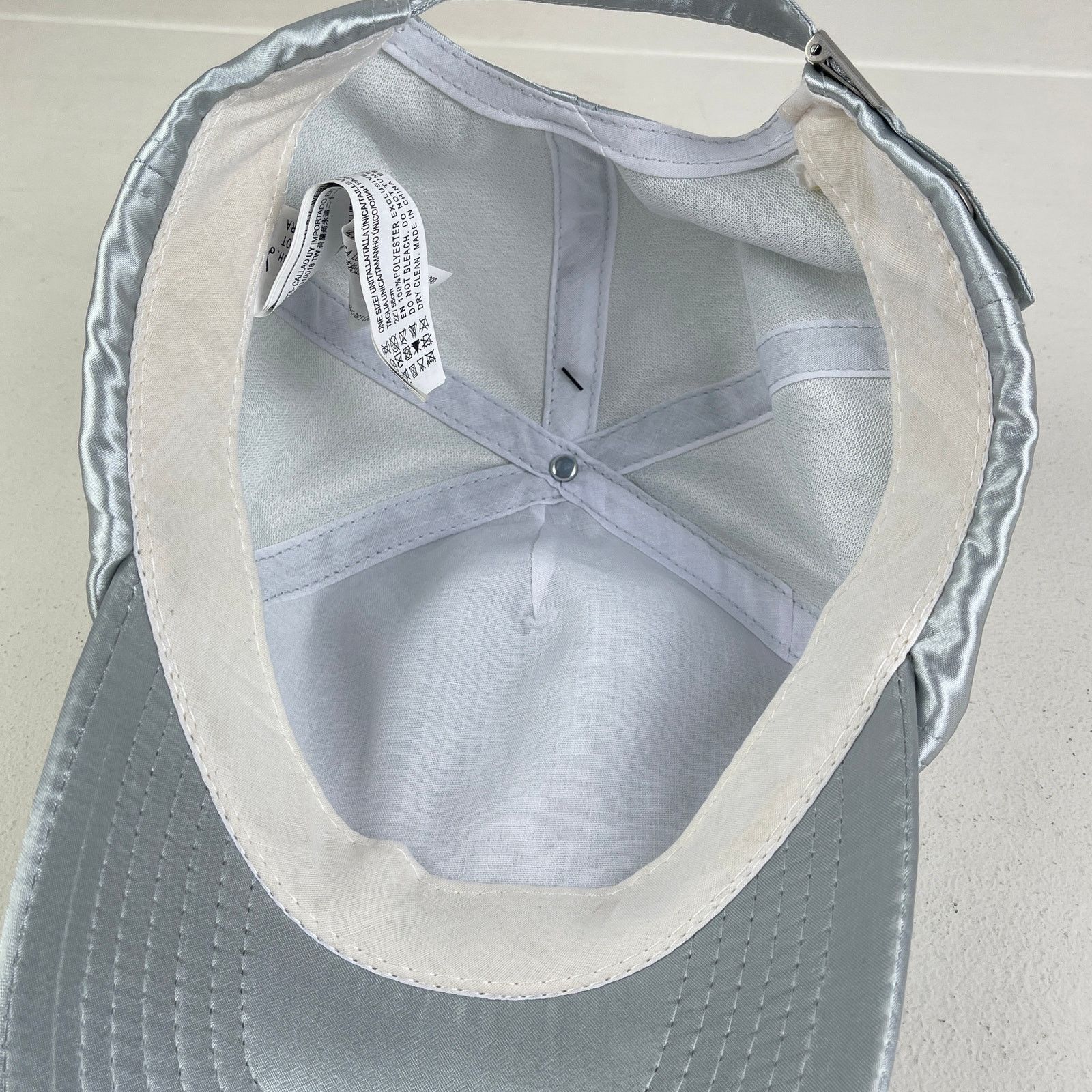 Forever 21 Shiny Silver Satin Baseball Cap Dad Hat Y2K Futuristic Cyber Size ONE SIZE - 18 Thumbnail