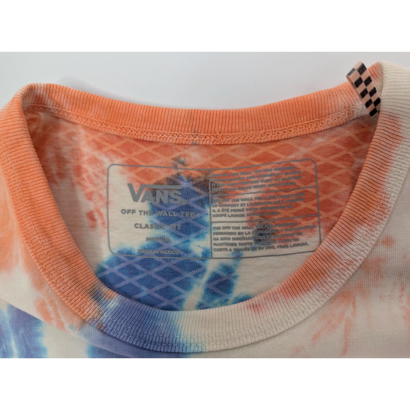 Vans Vans T-Shirt Mens Medium Orange Blue Crew Neck Short Sleeve Classic Fit Tie-Dye Size US M / EU 48-50 / 2 - 5 Thumbnail