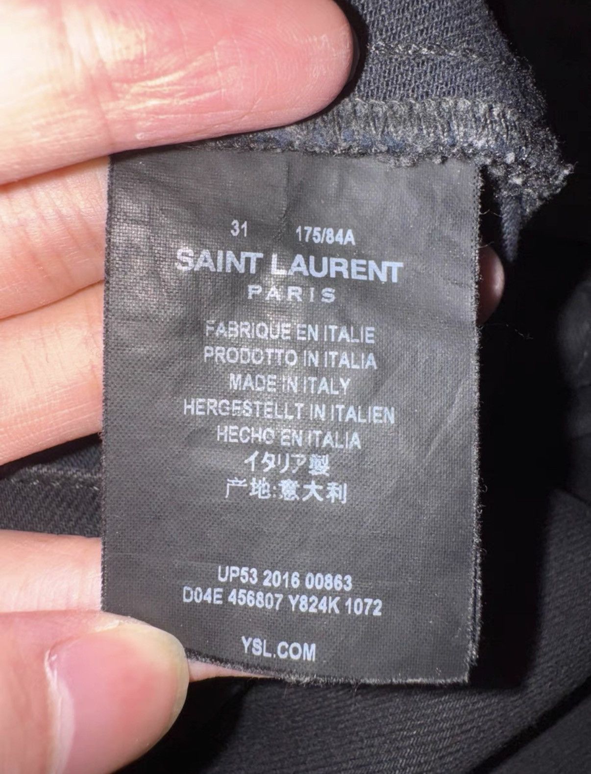 Saint Laurent Paris SLP 16FW Knee Slash Waxed Finish Basic Denim Jeans Size US 31 - 7 Thumbnail