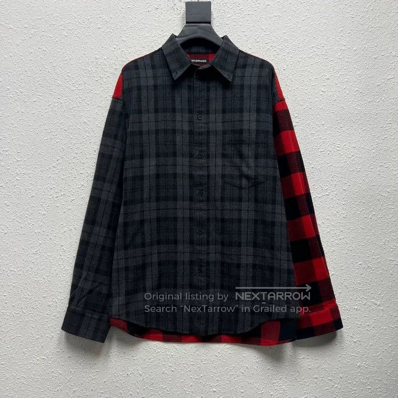 Balenciaga Balenciaga size 37 Dual-color checkered flannel long-sleev Size US S / EU 44-46 / 1 - 1 Thumbnail