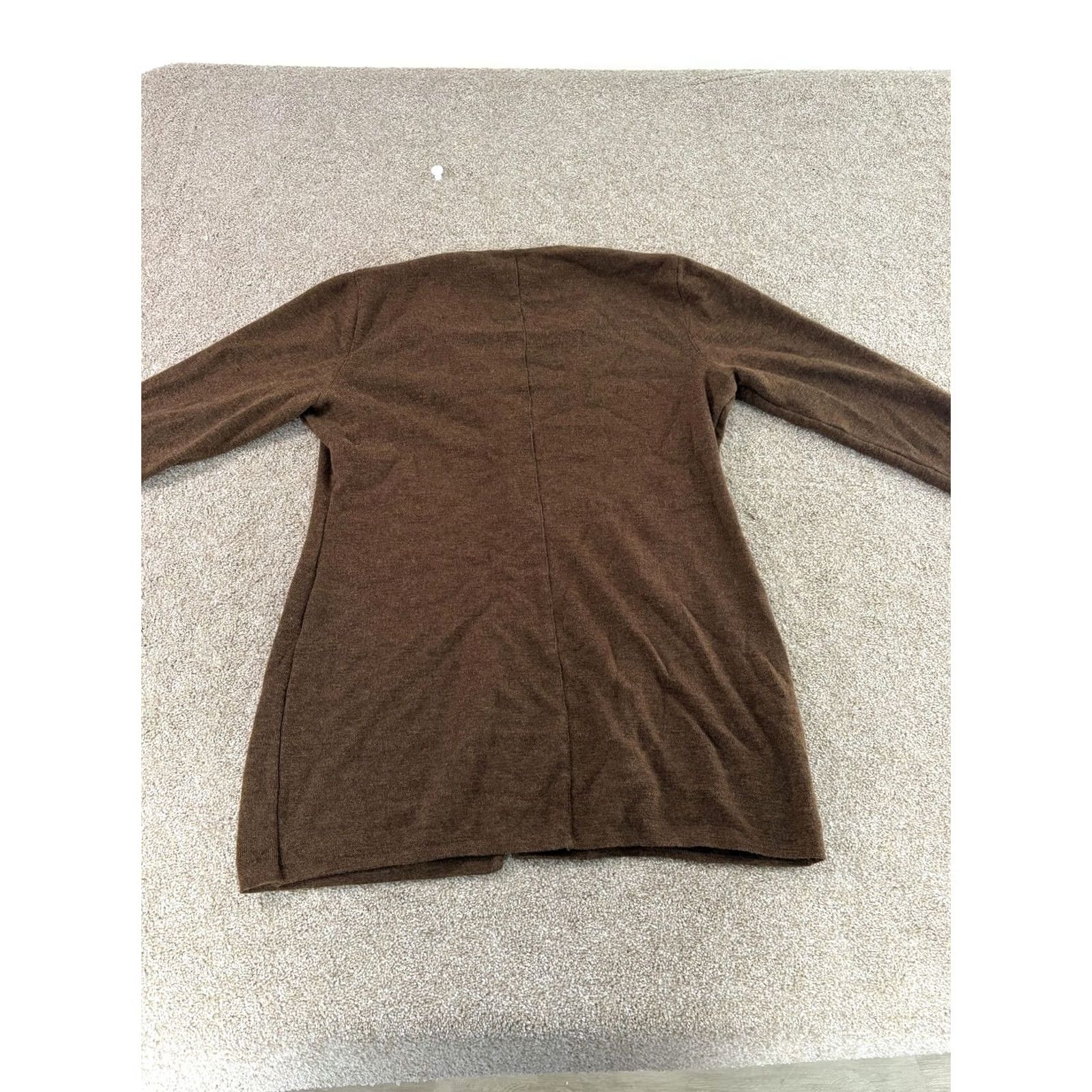 Vintage Rodier Sweater Womens Small Brown Longline Cardigan Button Front Made France Size S / US 4 / IT 40 - 8 Thumbnail