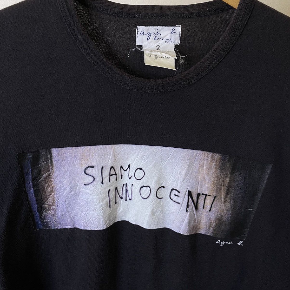 agnes b. Vintage 1990s Agnes B Siamo Innocenti T Shirt Size US M / EU 48-50 / 2 - 2 Thumbnail