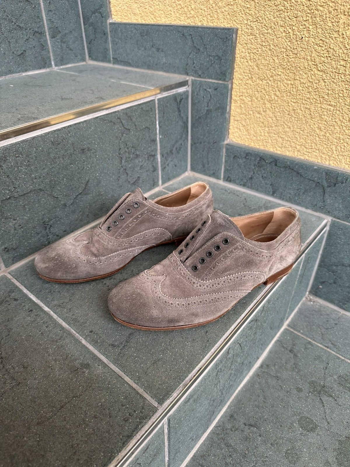 Prada Prada Loafers Women Shoes size 36 us-6,5 Brown-Gray Size US 6.5 / IT 36.5 - 6 Thumbnail