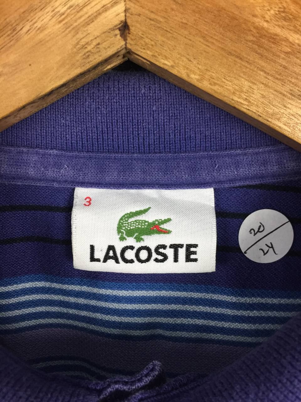 Lacoste Vtg Lacoste Made In Japan Embroidered Logo Striped Polo Tee Size US M / EU 48-50 / 2 - 9 Thumbnail