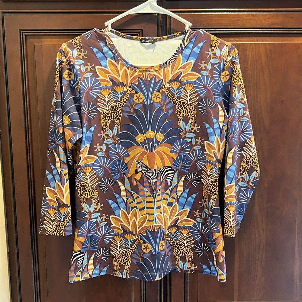 J.McLaughlin J. McLaughlin Catalina Cloth Zebra/Giraffe Floral Print Top Size S / US 4 / IT 40 - 7 Thumbnail