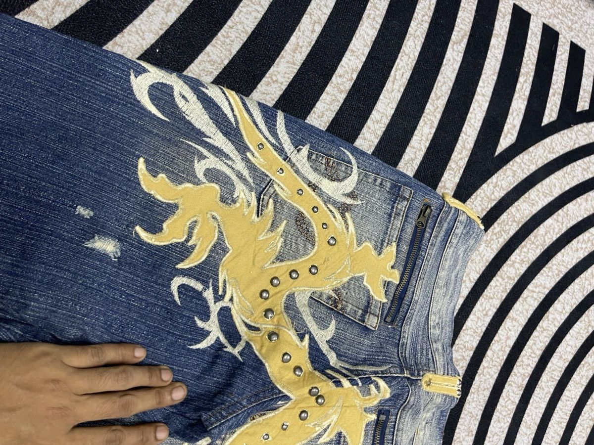In The Attic 2000s IN THE ATTIC FLARE STUDDED EMBROIDERY JEANS RARE Size US 30 / EU 46 - 20 Thumbnail