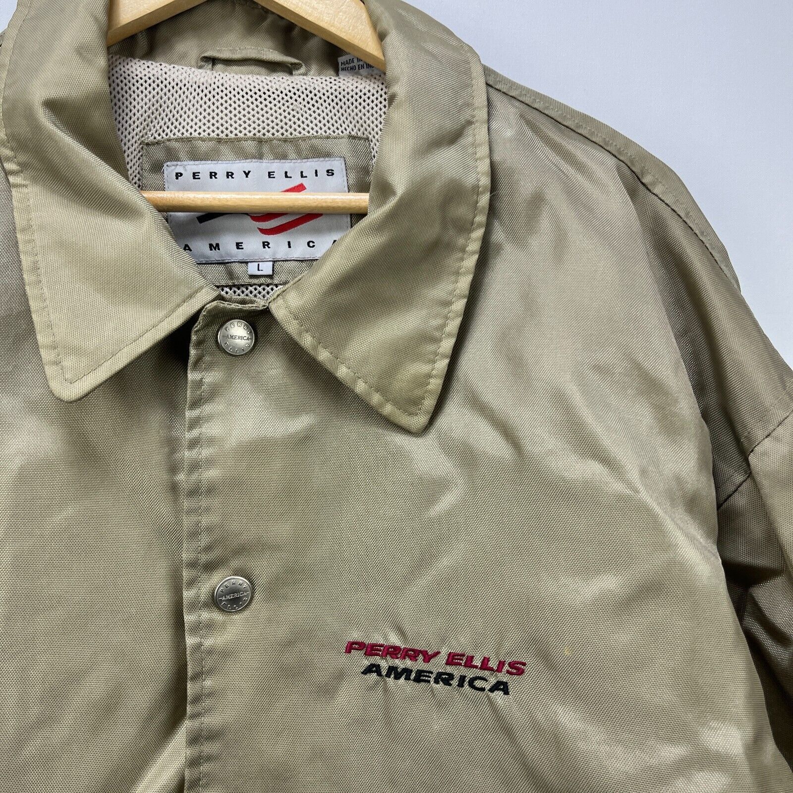 Perry Ellis × Vintage Vintage 90s Perry Ellis America Windbreaker Large Embroidere Size US L / EU 52-54 / 3 - 5 Thumbnail