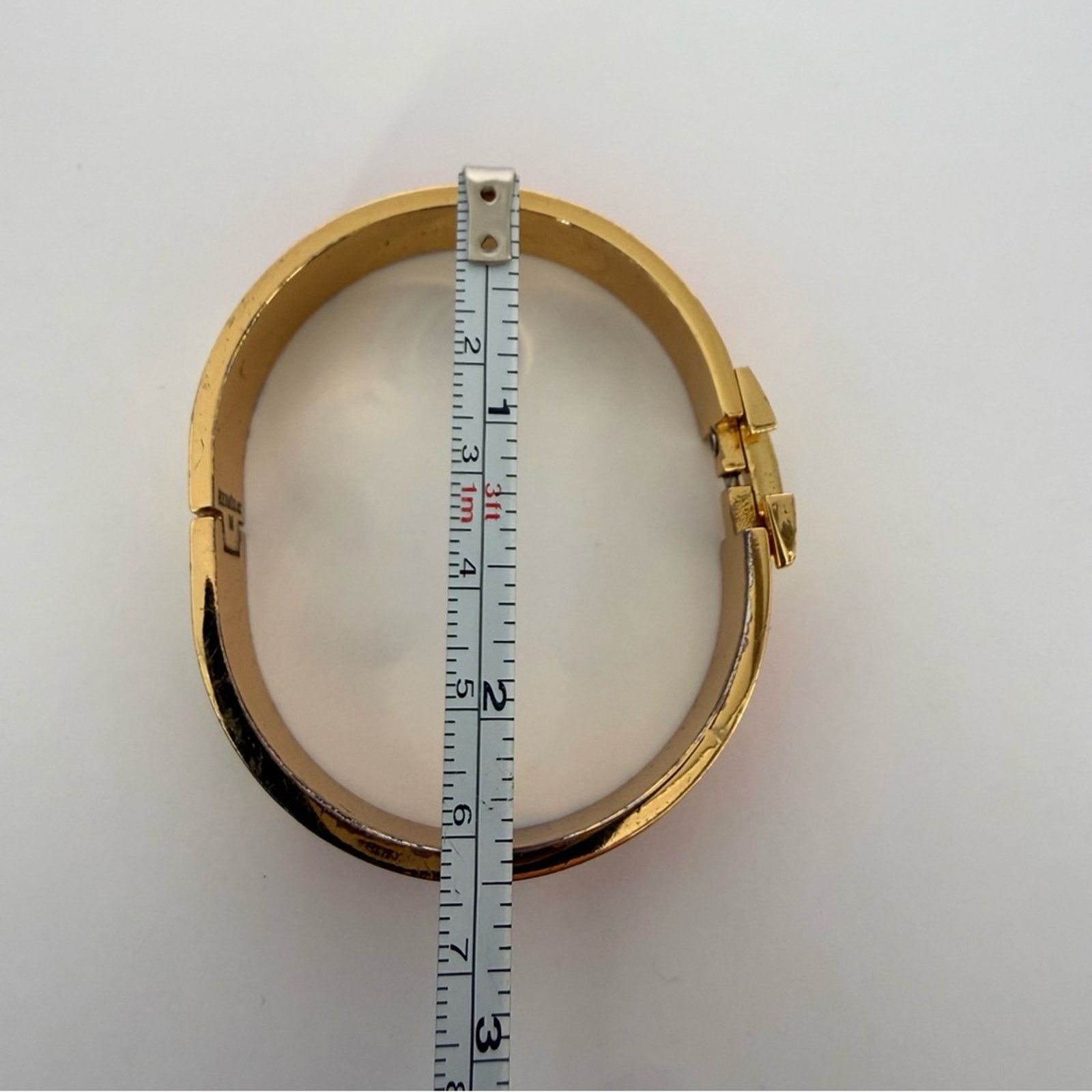 Hermes Hermes Click H Logo Gold Plate Orange Enamel Bracelet Size ONE SIZE - 6 Thumbnail