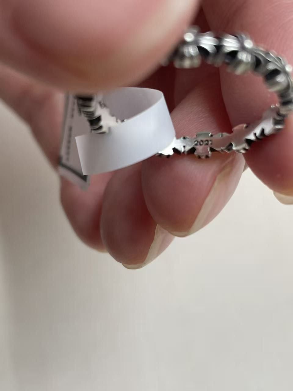 Chrome Hearts Chrome Hearts Silver Tiny E Plus Band Ring Size ONE SIZE - 10 Thumbnail