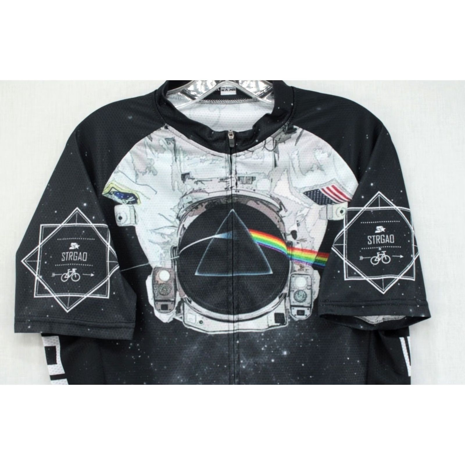 Vintage VINTAGE Pink Floyd Dark Side Moon Cycling Jersey Strgao Mens XL Black Full Zip Biking Size US XL / EU 56 / 4 - 2 Thumbnail