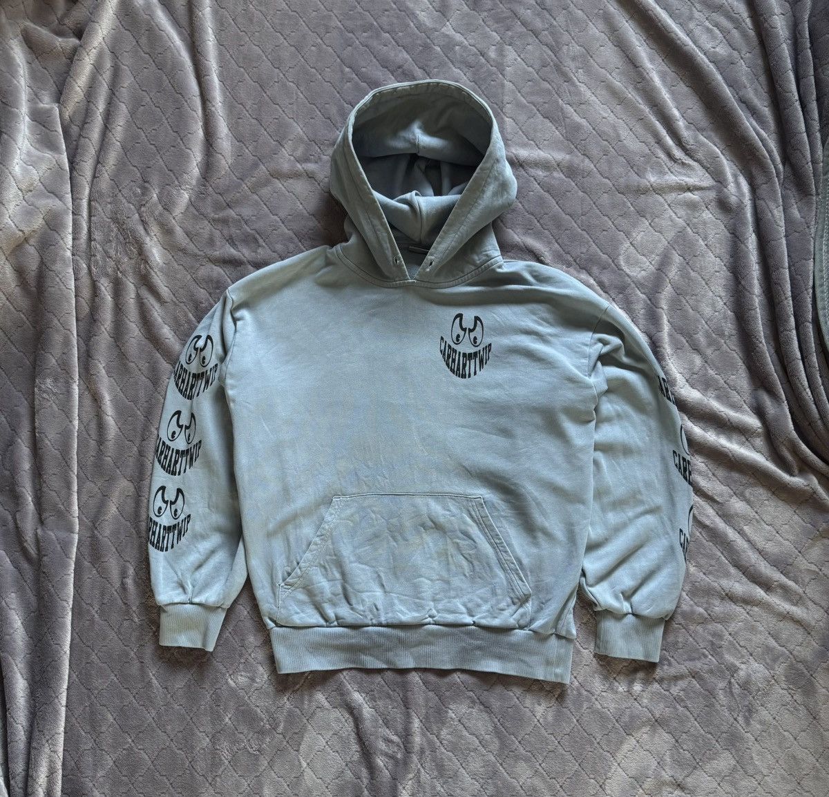 Carhartt × Carhartt Wip × Vintage Vintage Carhartt Wip Hooded Grin Sweat Hoodie Size US S / EU 44-46 / 1 - 1 Thumbnail