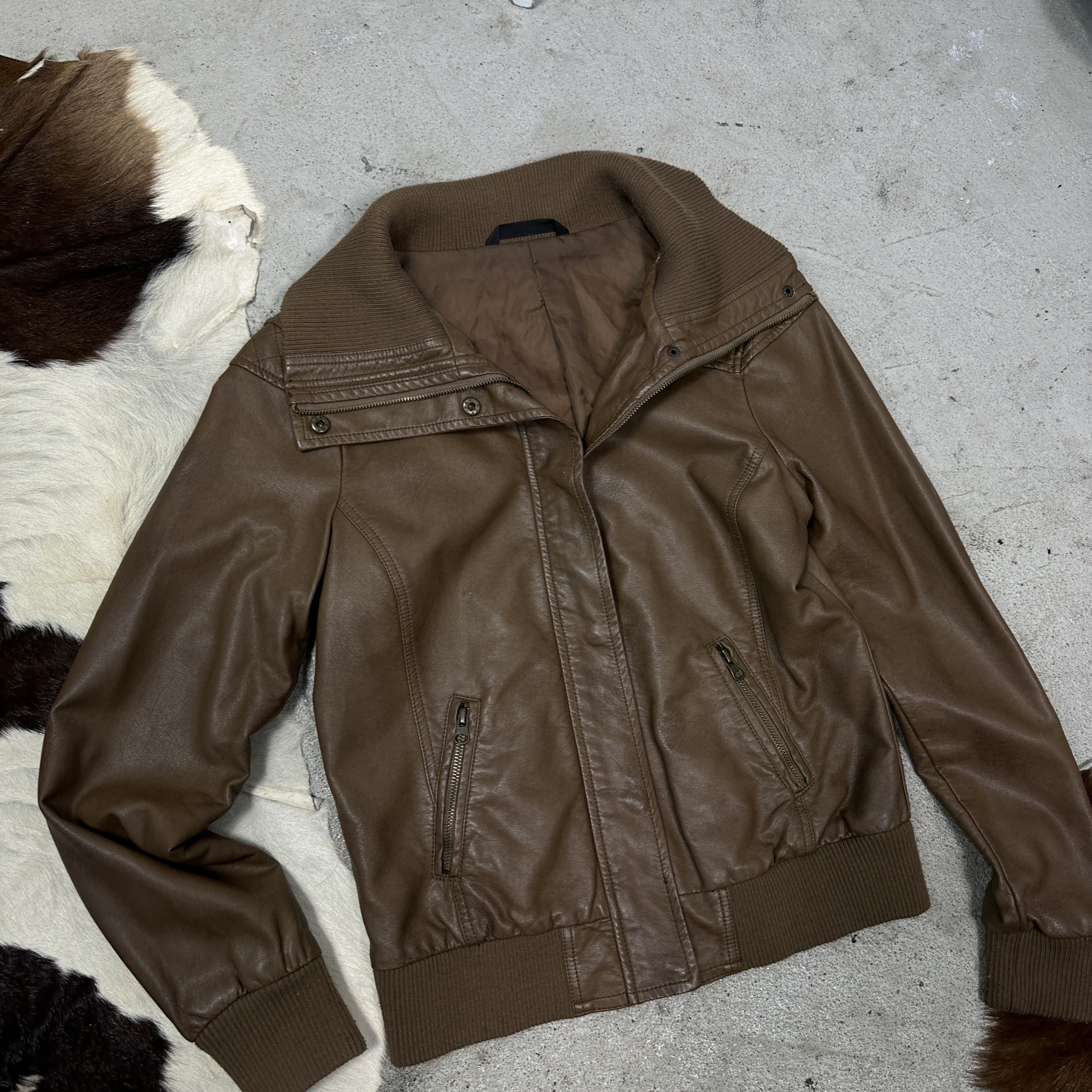 Vintage Vintage Leather Biker Moto Racing Brown Jacket 00s Size US M / EU 48-50 / 2 - 8 Thumbnail