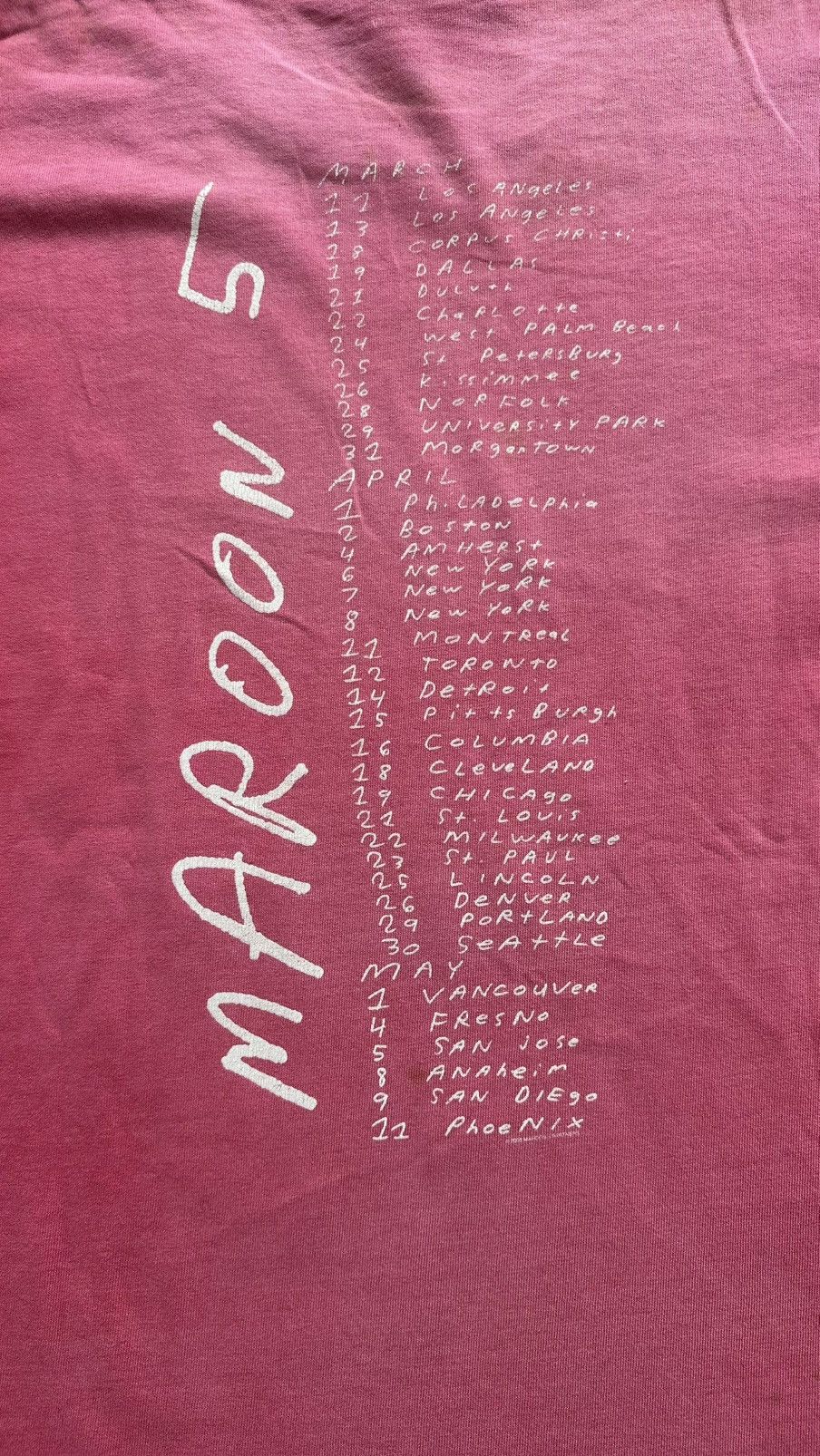 Band Tees VINTAGS MAROON 5 SUN FADED BAND TEE Size US M / EU 48-50 / 2 - 5 Thumbnail