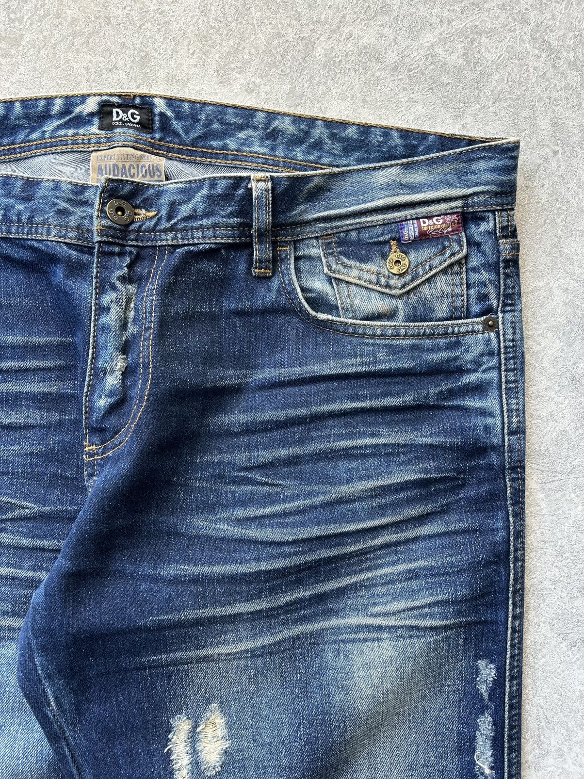 Dolce & Gabbana Vintage 00s Dolce & Gabbana Distressed Faded Denim Jeans Size US 34 / EU 50 - 4 Thumbnail
