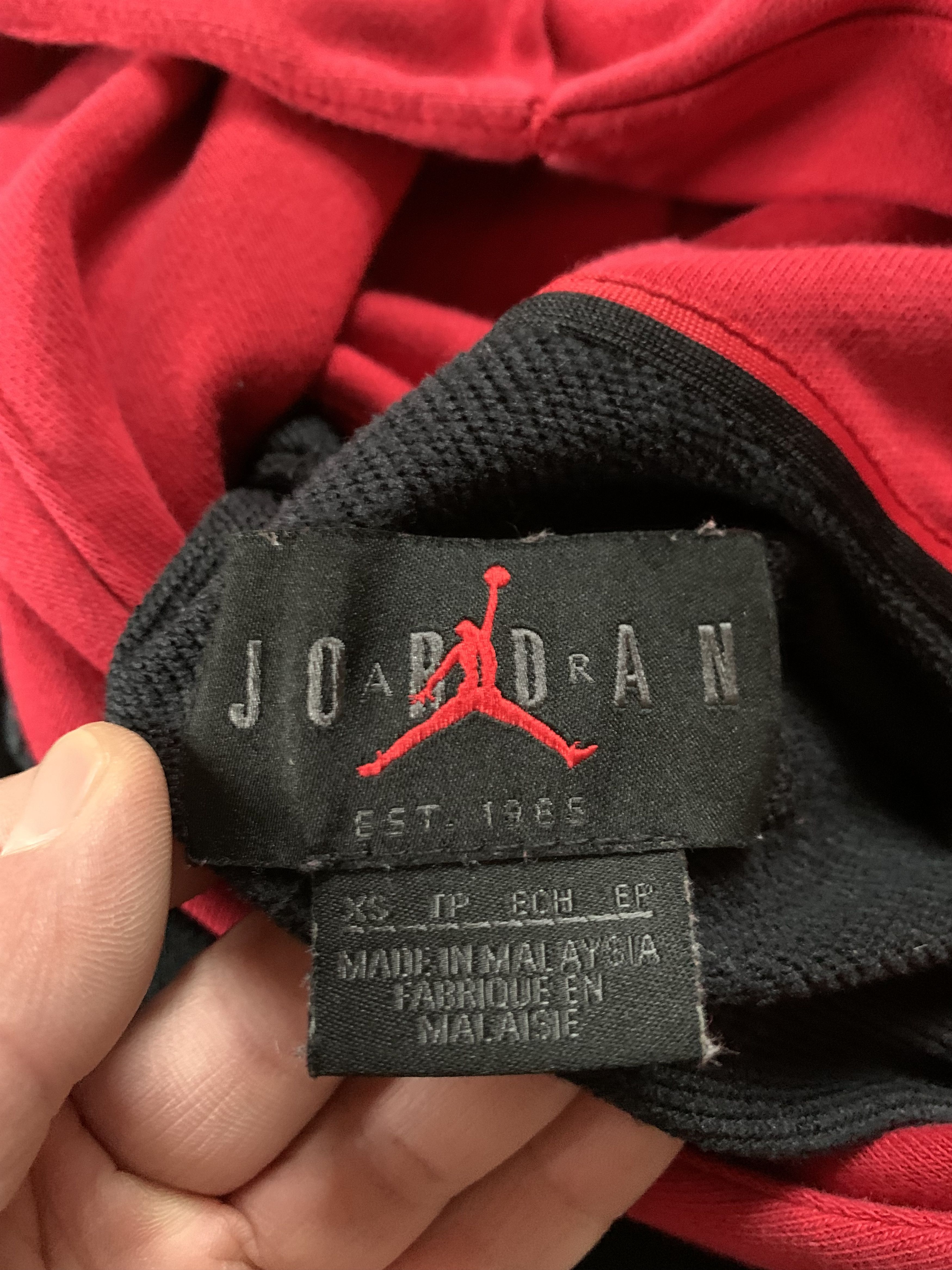Jordan Brand × Vintage Cotton Air Jordan Printed Big Logo Long Hoodie Size US XS / EU 42 / 0 - 6 Thumbnail