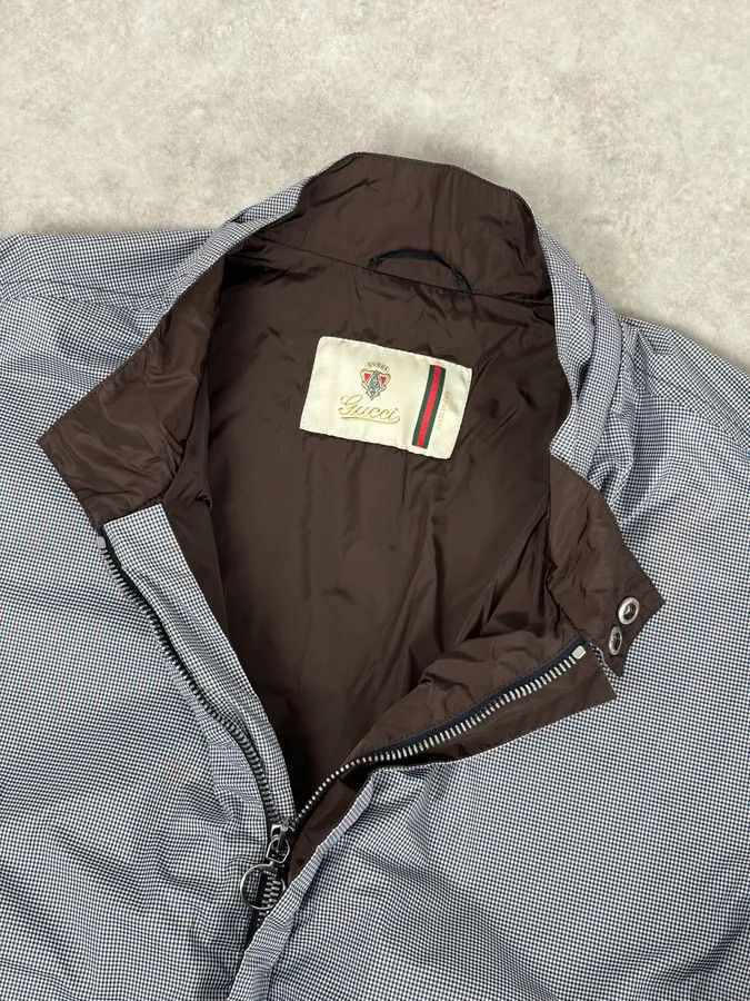 Gucci AW2009 Gucci Blue Nylon Checkered Striped Ribbing Bomber Jacket Size US M / EU 48-50 / 2 - 8 Thumbnail