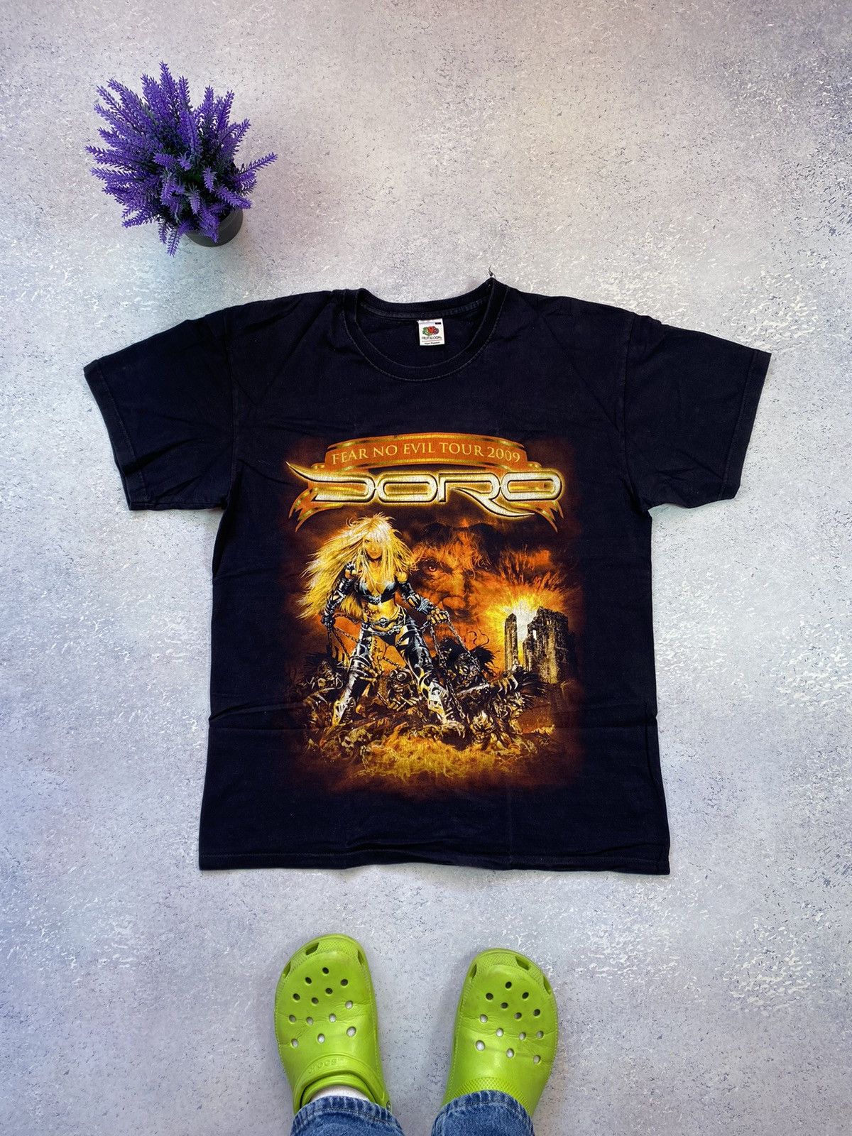 Band Tees × Vintage Vintage Doro Pesch Men’s Black T-shirt With Big Logo Large Size US L / EU 52-54 / 3 - 2 Thumbnail