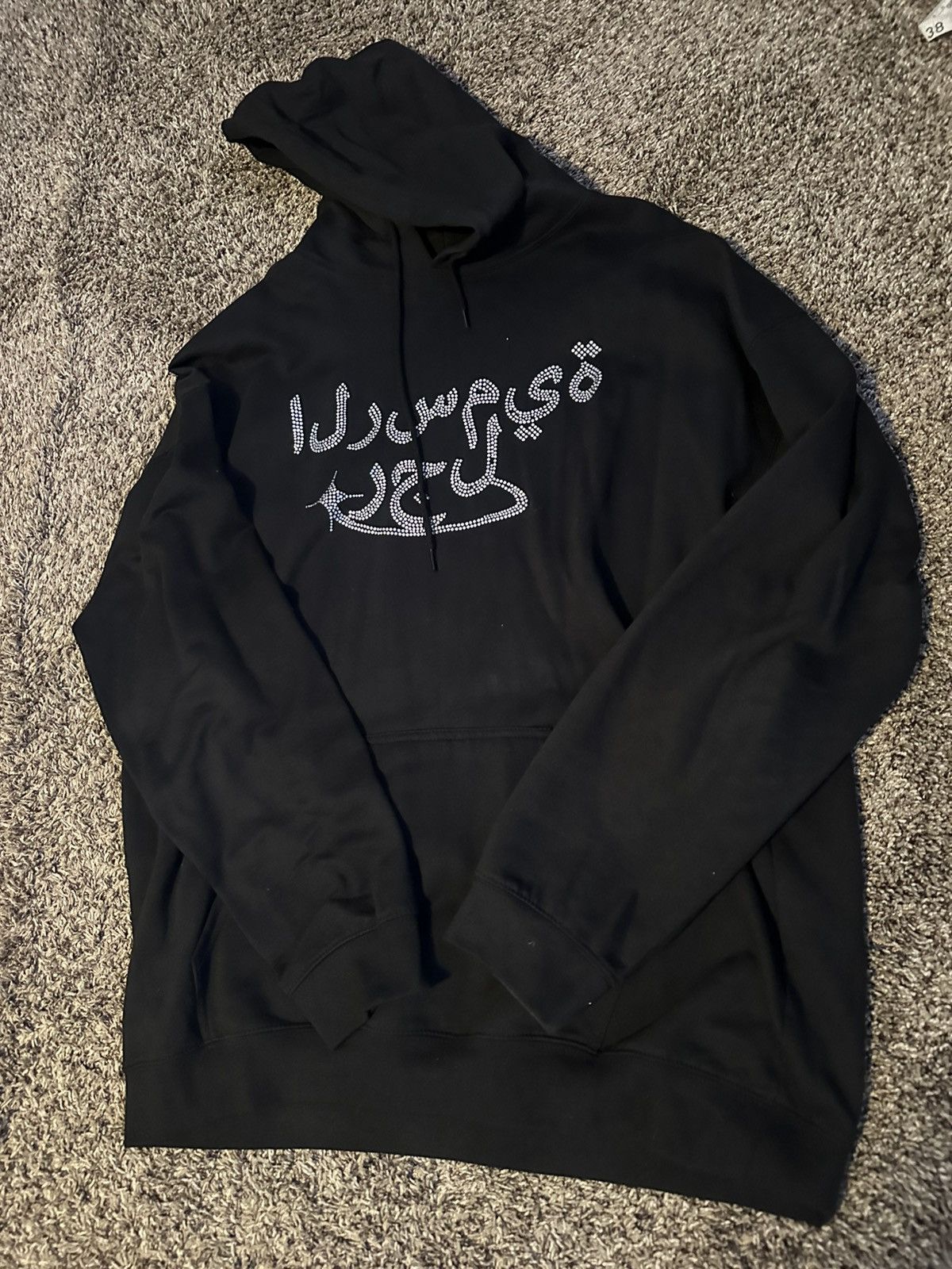 Boohoo BoohooMAN black Rhinestone Pullover Hoodie Size M Oversized Size US M / EU 48-50 / 2 - 1 Thumbnail