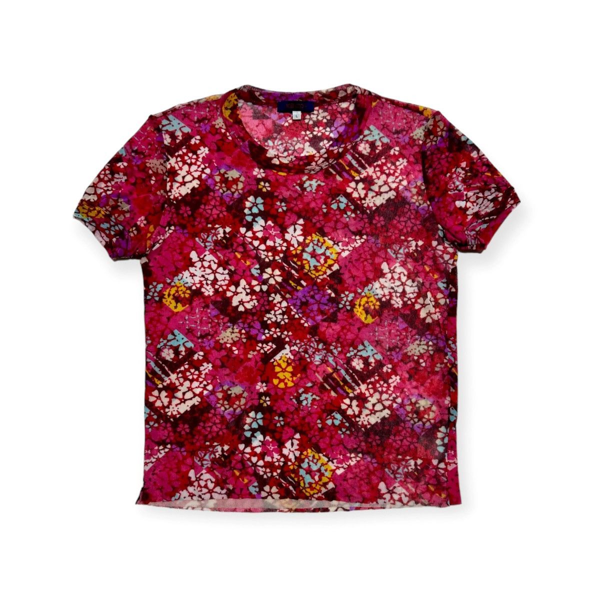 Kenzo Flowers Mesh Tee Size L / US 10 / IT 46 - 1 Thumbnail