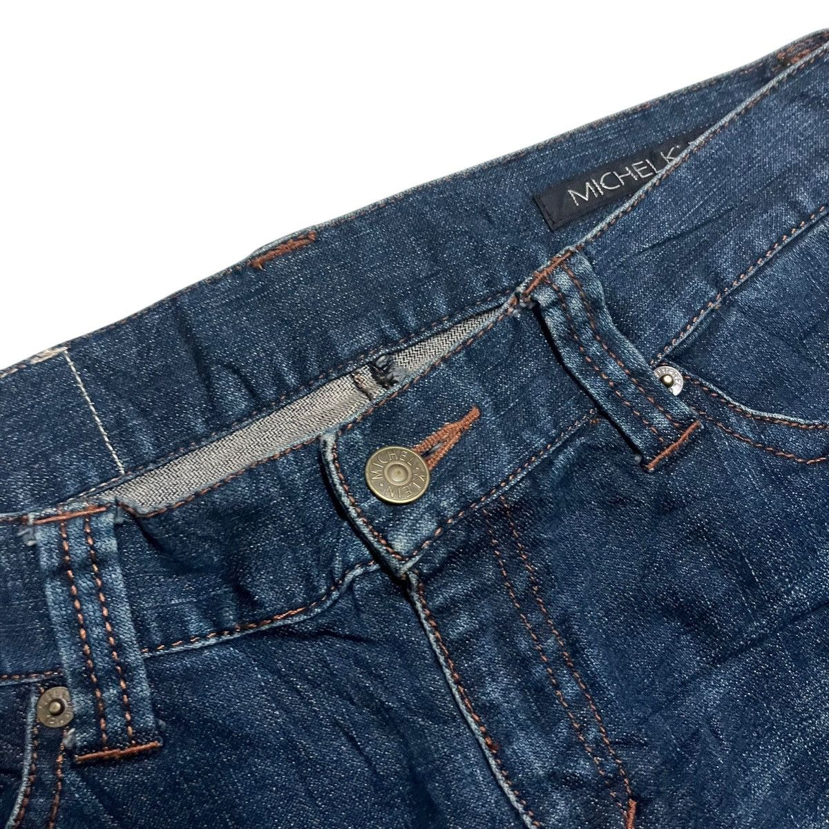If Six Was Nine × Japanese Brand × Le Grande Bleu (L.G.B.) FLARE🔥 MICHEL KLEIN DENIM BLUE PANT Size 31" - 3 Thumbnail