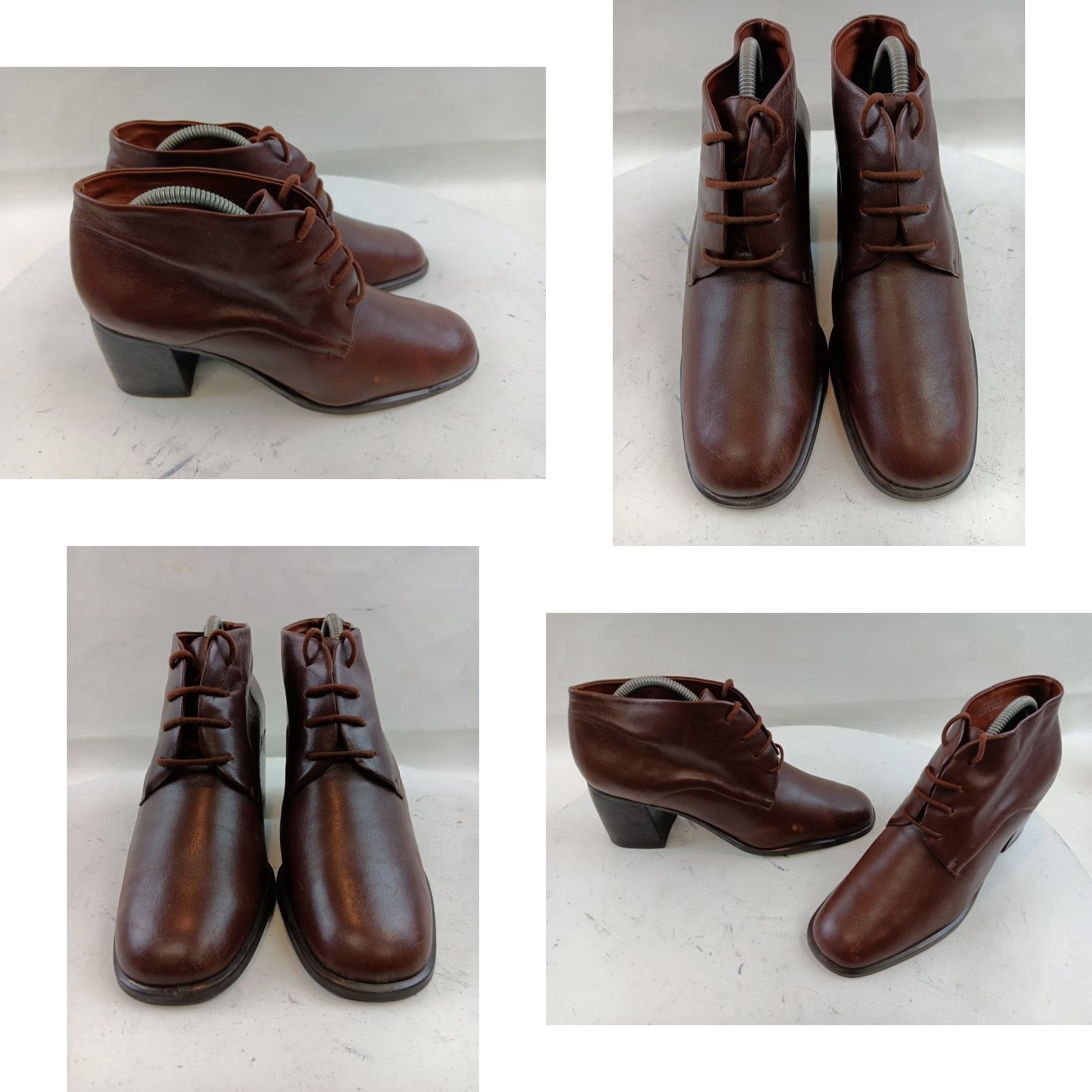 Etienne Aigner Etienne Aigner Pinto Boots Women Ankle Brown Leather Lace Up Block Heel 2 in Size 10 M Casual Fall Winter Spring Size US 10 / IT 40 - 8 Thumbnail