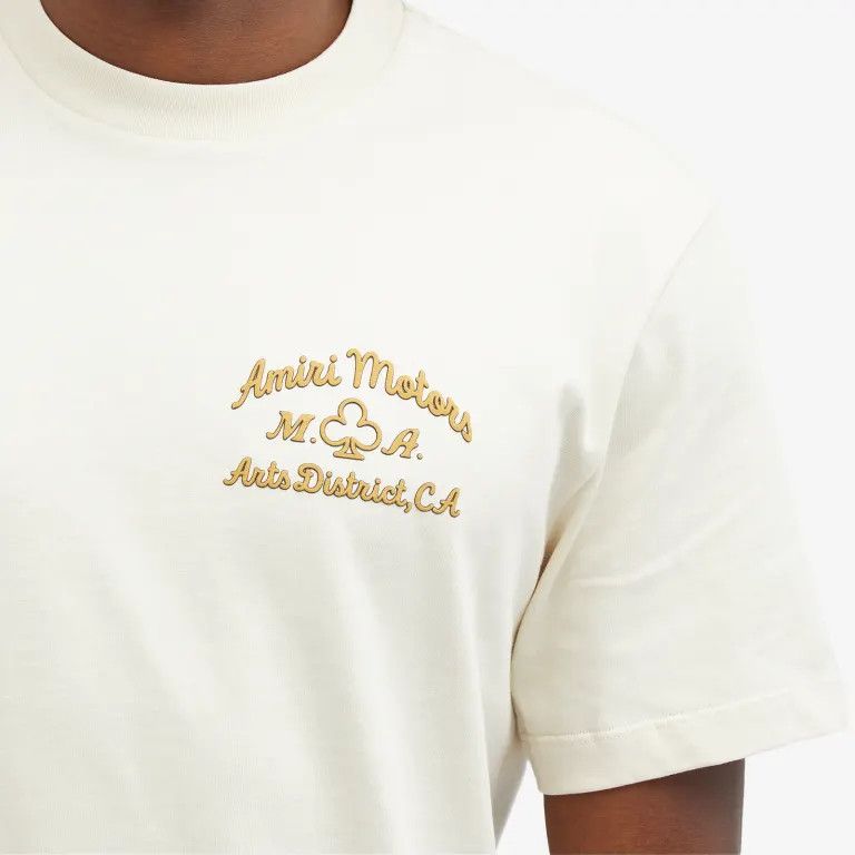 Amiri o1mle0925 Amiri Motors Tee in Alabaster White Size US XXL / EU 58 / 5 - 5 Thumbnail