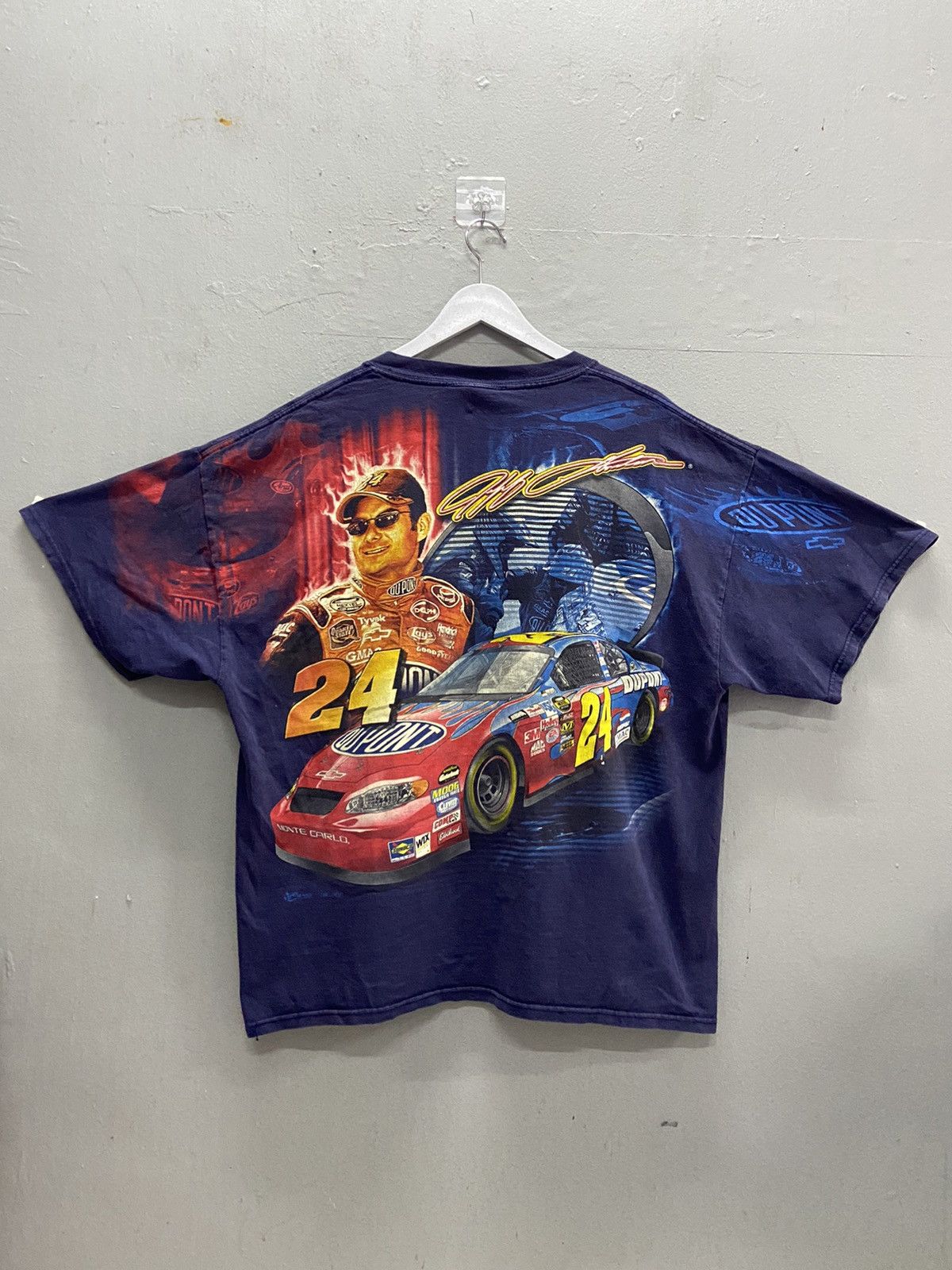 NASCAR VINTAGE JEFF GORDON 24 NASCAR Y2K OVER PRINT TEE SHIRT Size US XL / EU 56 / 4 - 2 Thumbnail