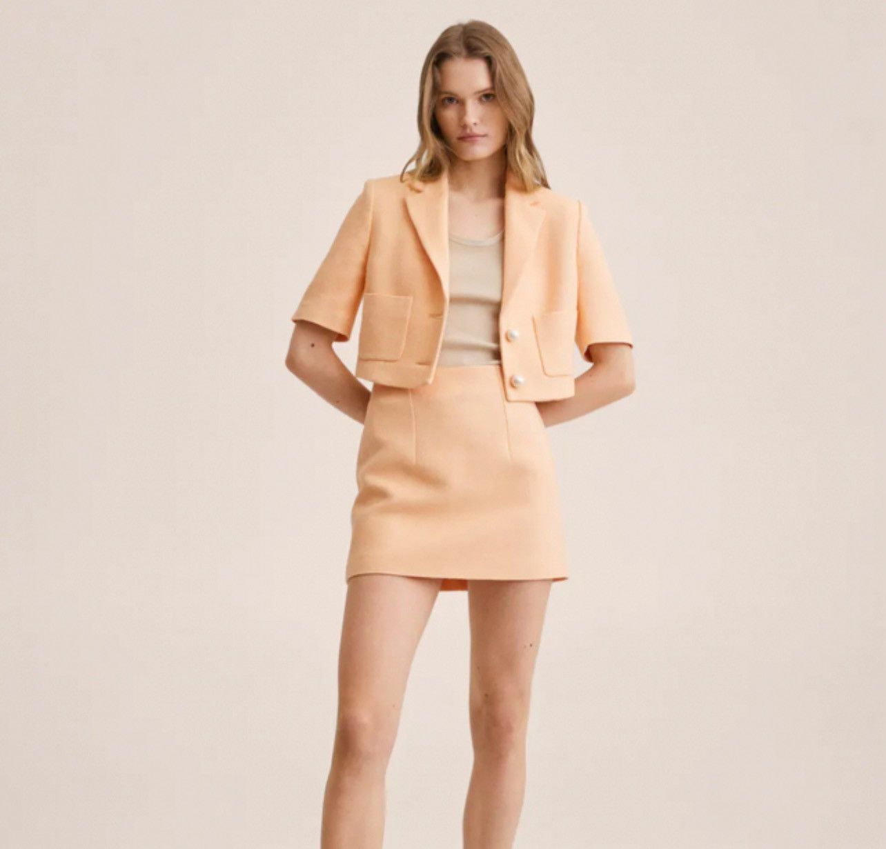 Mango Mango Suit Set – Cropped Blazer & Mini Skirt Size L / US 10 / IT 46 - 2 Thumbnail