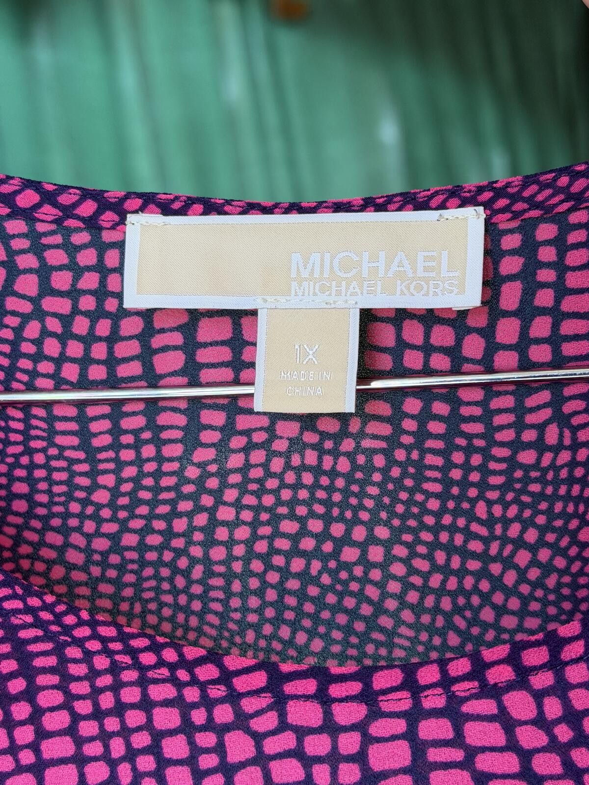 Michael Kors Michael Kors Pink Patterned Long Sleeve Blouse Size XL / US 12-14 / IT 48-50 - 2 Thumbnail