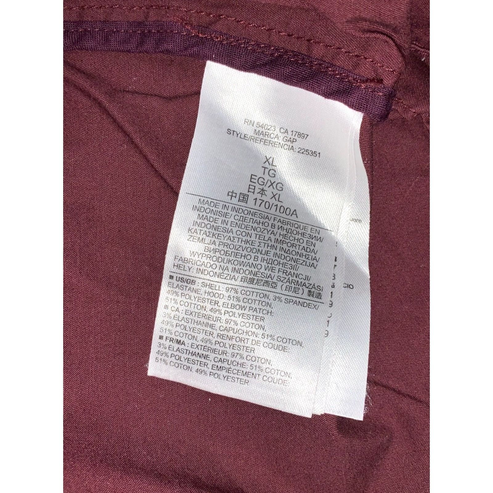 Gap Womens Gap Full Zip Jacket XL Maroon Hooded Outdoor Casual #3778 Size XL / US 12-14 / IT 48-50 - 4 Thumbnail