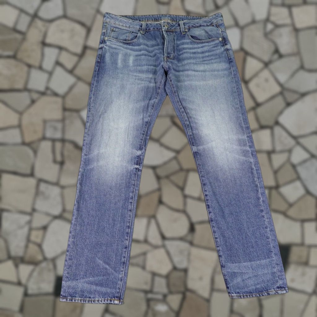 G Star Raw Jeans Mens 36x32 Denim 3301 Slim Straight Blue Jeans Mens 36x32