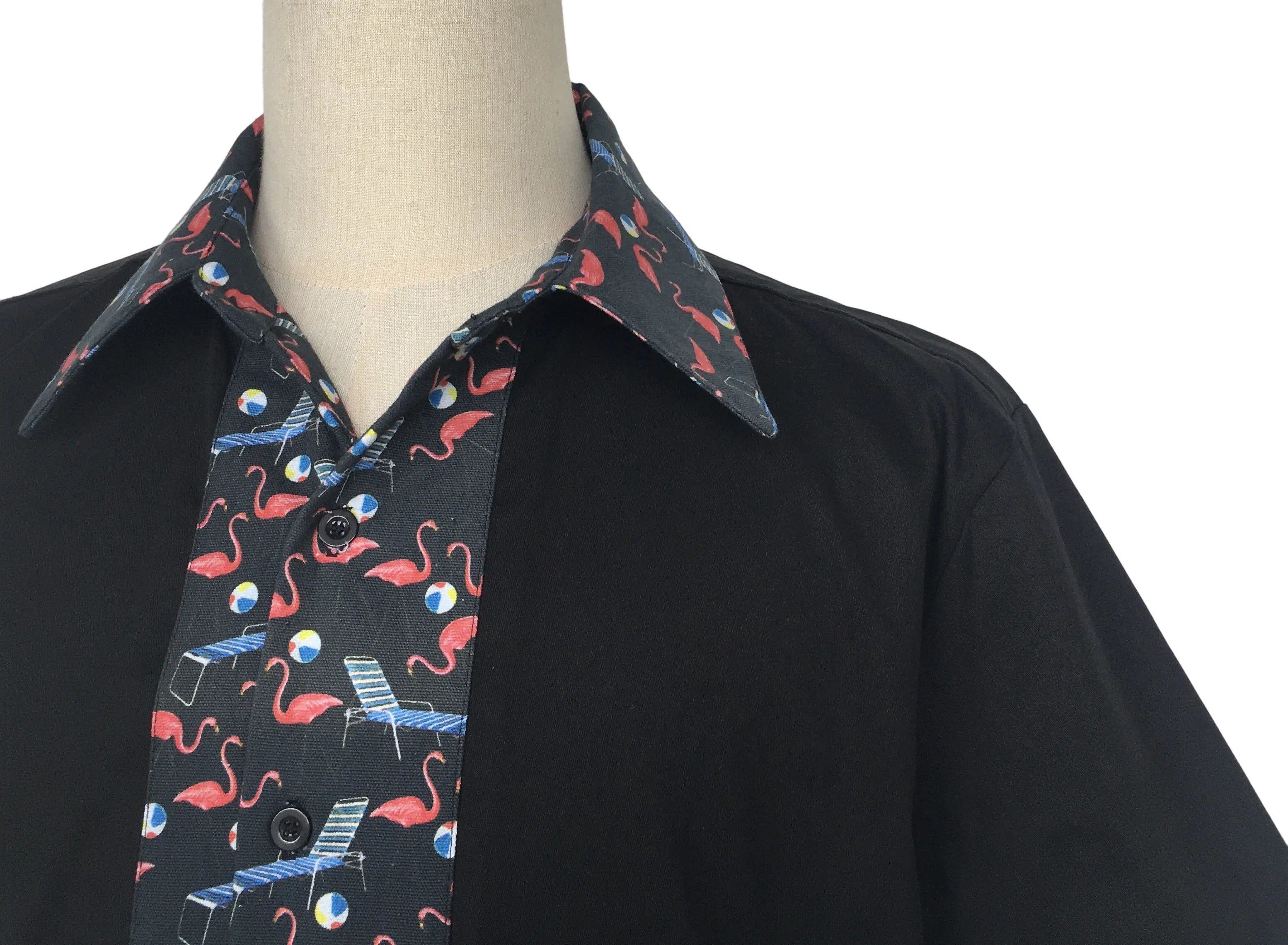 Other Men shirt short sleeves flamingo pattern casual tops Size US L / EU 52-54 / 3 - 4 Thumbnail