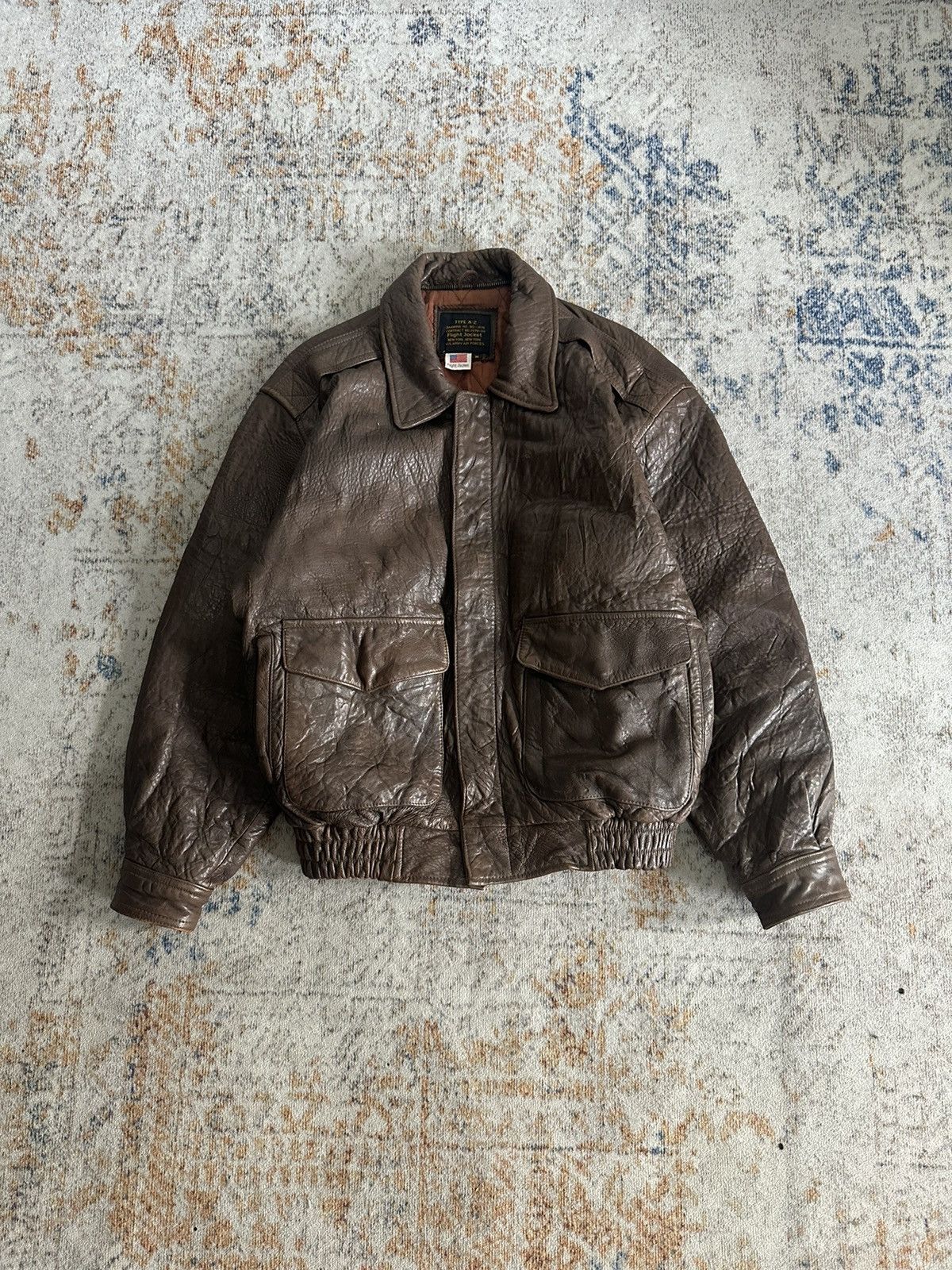 Vintage Leather Jacket Vintage Made in USA Size US XL / EU 56 / 4 - 1 Thumbnail