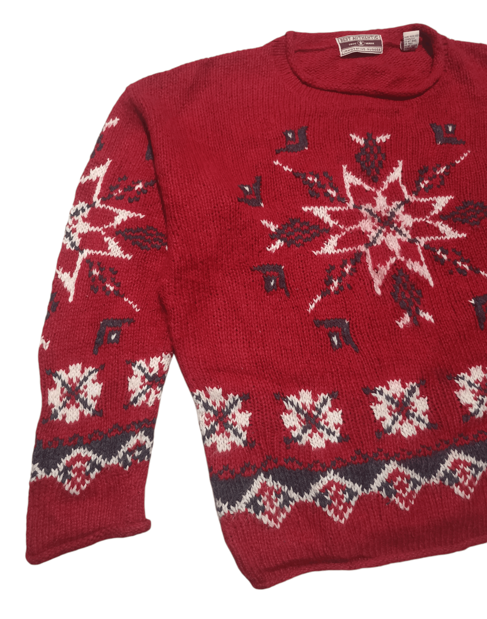 Other Vintage TRUE MARK Women's Star Floral Motifs Knit Sweater Size L / US 10 / IT 46 - 4 Thumbnail