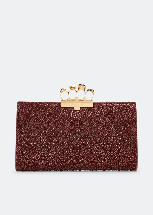 Alexander McQueen o1loc1c0225 Size: OS/Jewelled Flat Pouch in Burgundy Size ONE SIZE - 1 Thumbnail