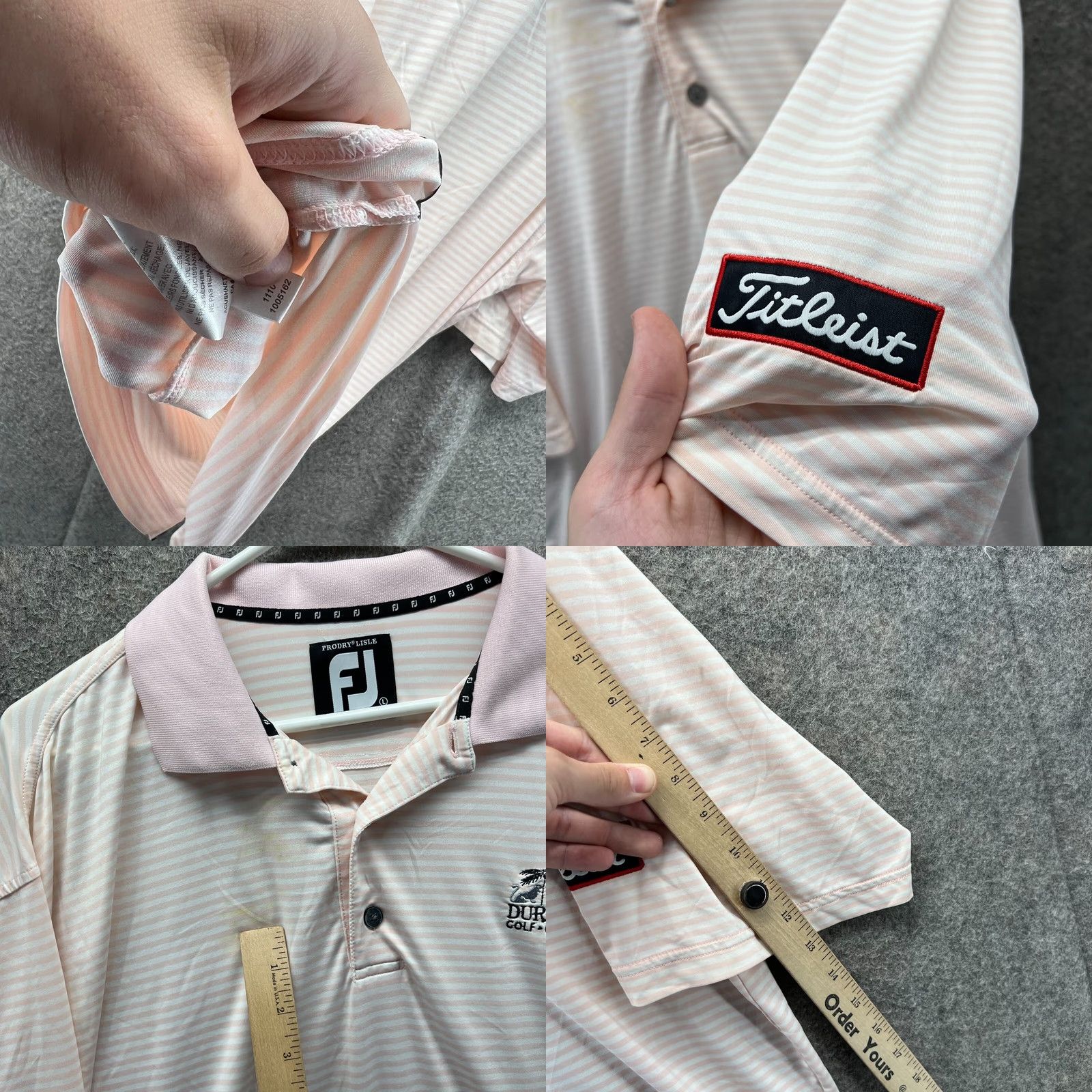 Footjoy Footjoy Polo Shirt Mens Large Pink Striped Embroidered Golf Club Duran Titleist Vintage Size US L / EU 52-54 / 3 - 8 Thumbnail