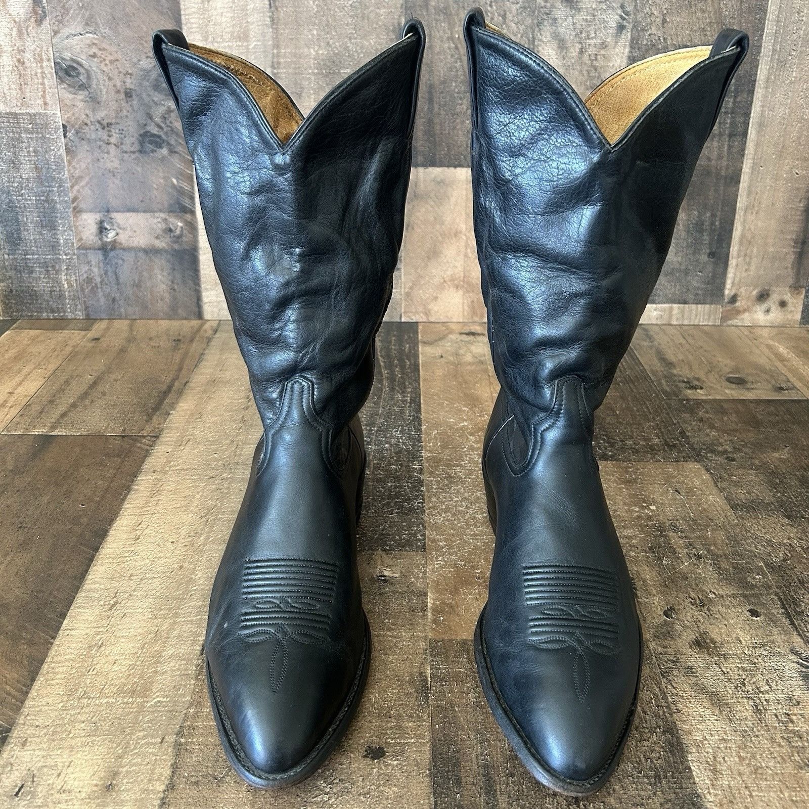 Tony Lama Tony Lama Vintage Classic Black Cowboy Boots Mens 10 D Size US 10 / EU 43 - 3 Thumbnail