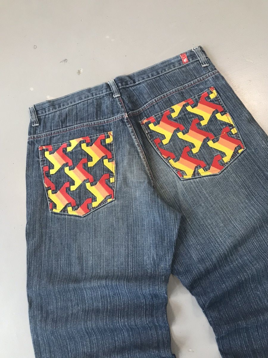 JNCO × Southpole × Vintage Vintage Y2K blue puzzle embroidered baggy fit denim Size US 40 / EU 56 - 3 Thumbnail