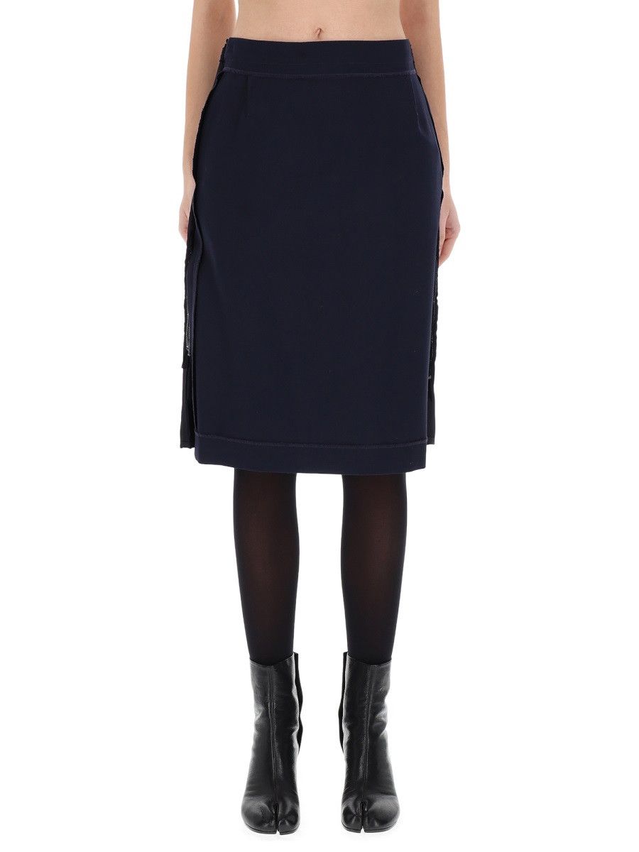 Maison Margiela MAISON MARGIELA MIDI SKIRT WITH ZIPPER DETAIL - BLUE (IT 40) Size 40" / US 18 - 1 Thumbnail