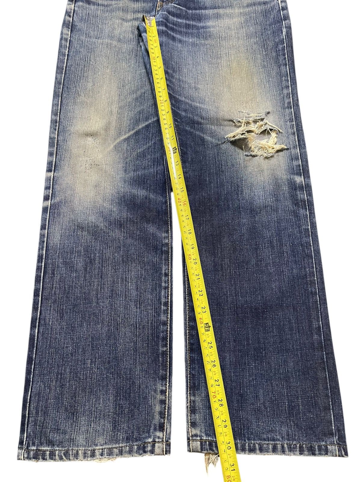 Edwin Vintage 90s Edwin 403 Faded Wash Distressed Loose Jeans Size US 32 / EU 48 - 14 Thumbnail