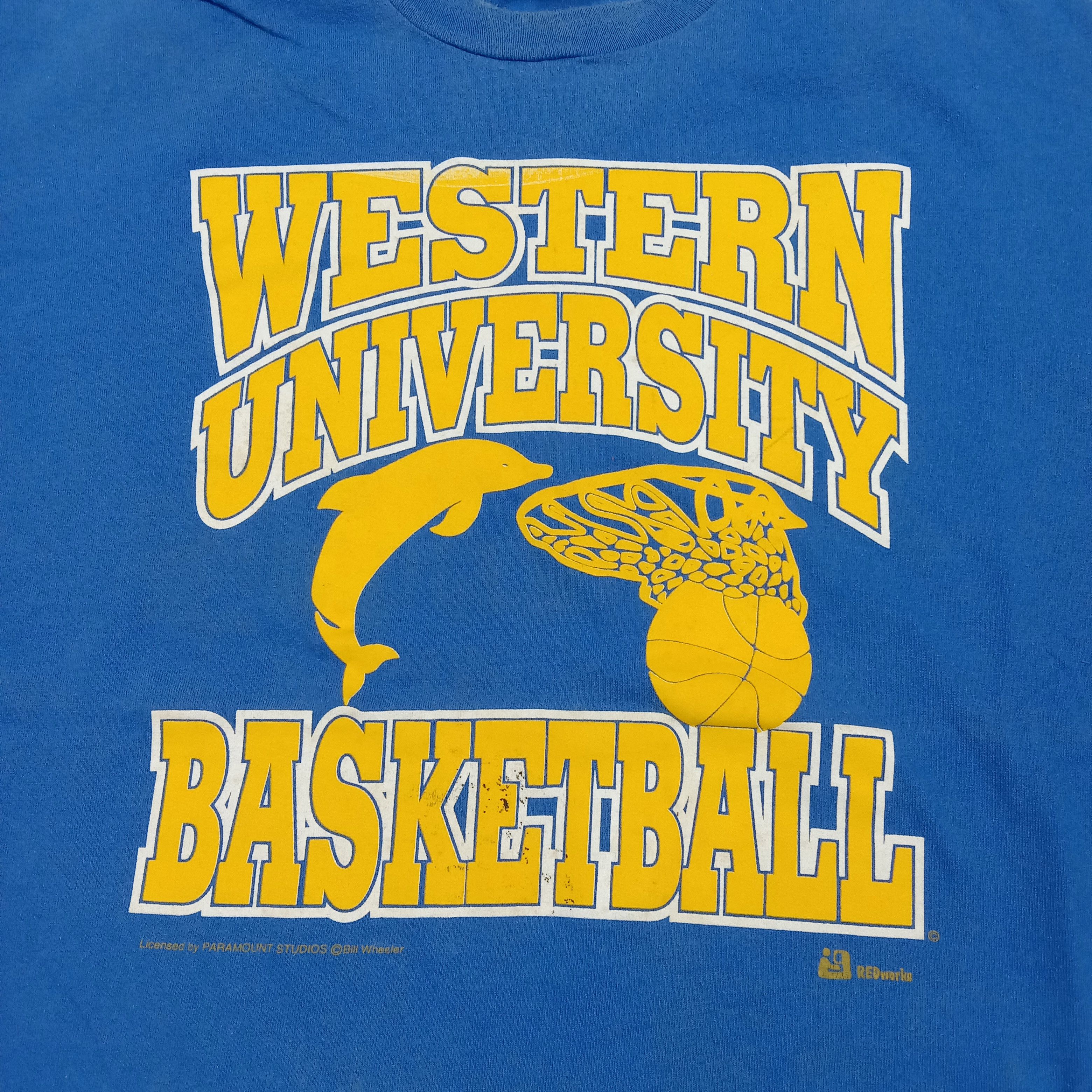 Vintage Werstern University Basketball 90's Tshirt Size US XL / EU 56 / 4 - 2 Thumbnail
