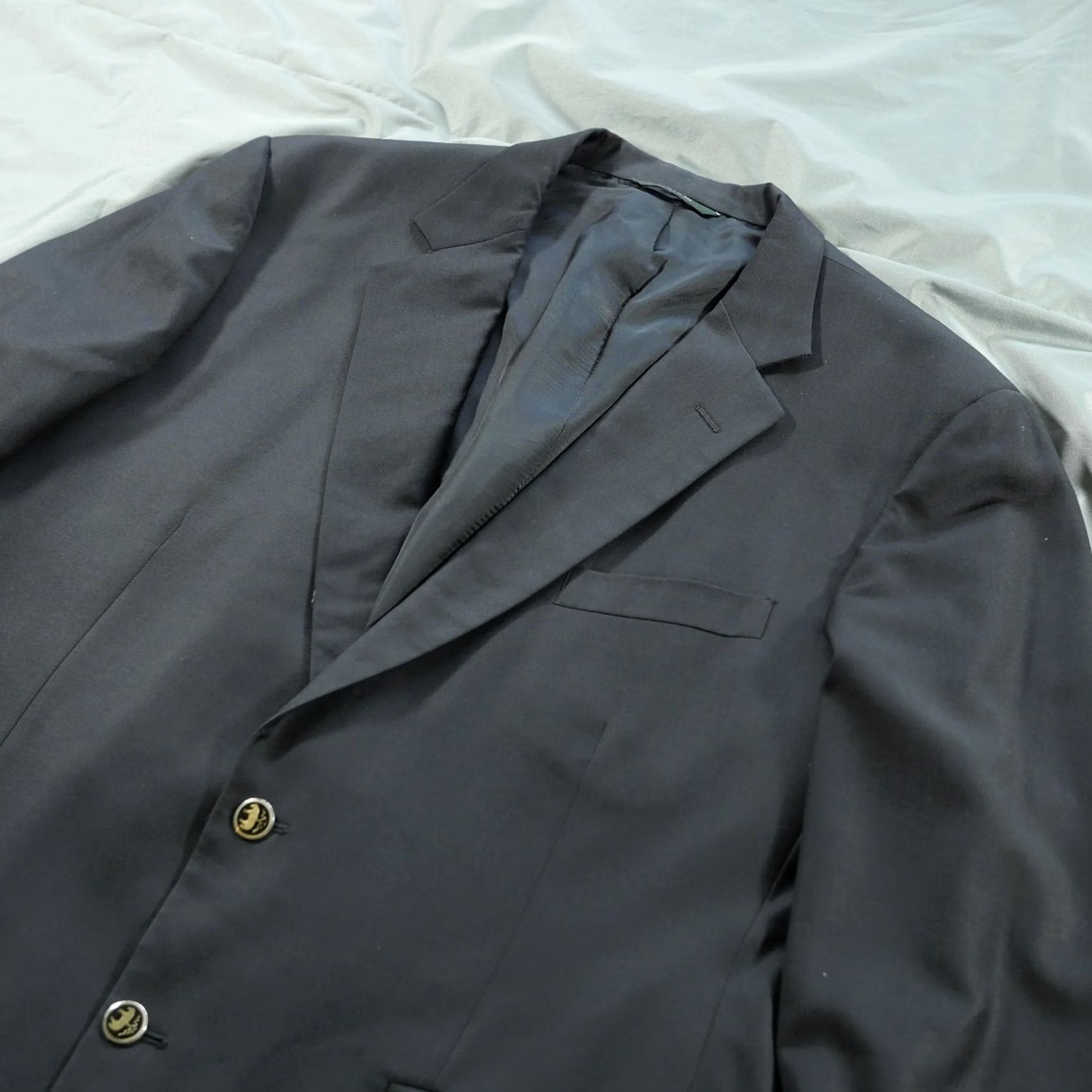 Brooks Brothers Brooks Brothers Blazer Mens 45 R Loro Piana Wool Super 120s Gold Buttons Blue Flaw Size 48R - 2 Thumbnail