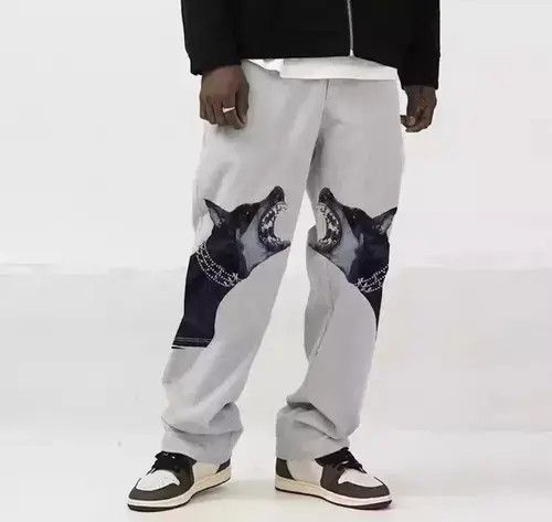 High Sport × Japanese Brand × Jean Japanese dogs print pants Size US 34 / EU 50 - 1 Thumbnail