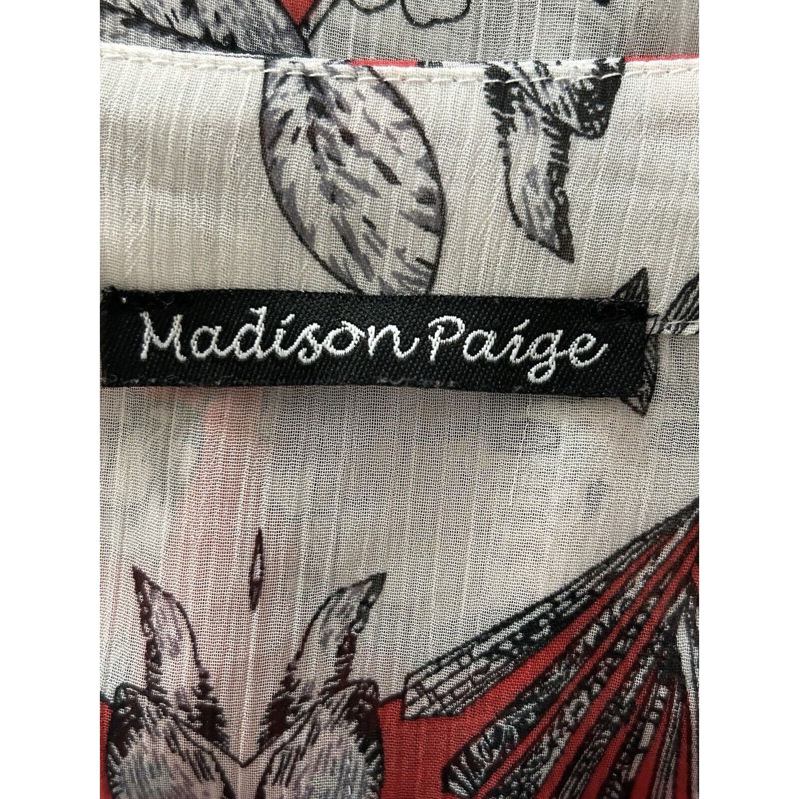 Other Madison Paige Women Gray 3/4 Sleeve Boho Blouse L Size L / US 10 / IT 46 - 8 Thumbnail