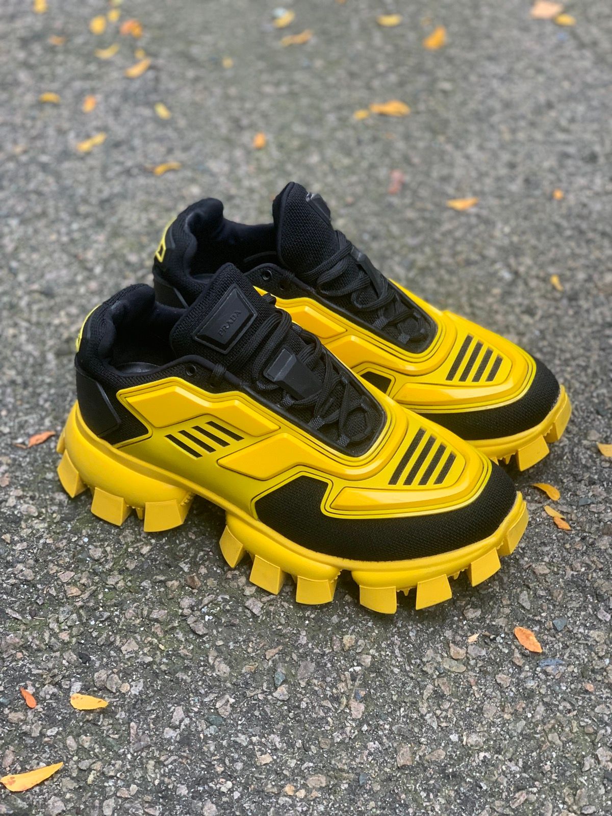 Pre-owned Prada Yellow And Black Cloudbust Thunder Shoes