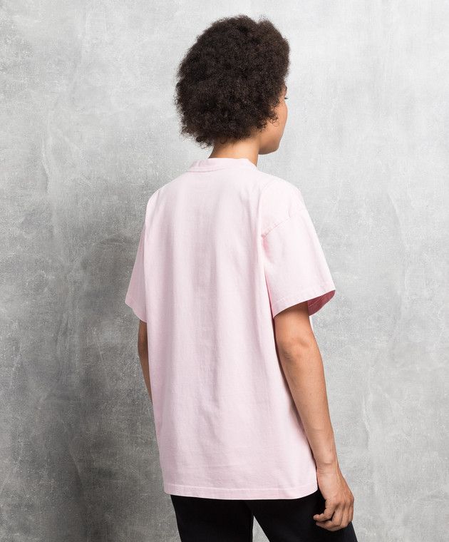 Balenciaga o1s1wg111124 College 1917 Medium-Fit T-Shirt in Light Pink Size XL / US 12-14 / IT 48-50 - 5 Thumbnail