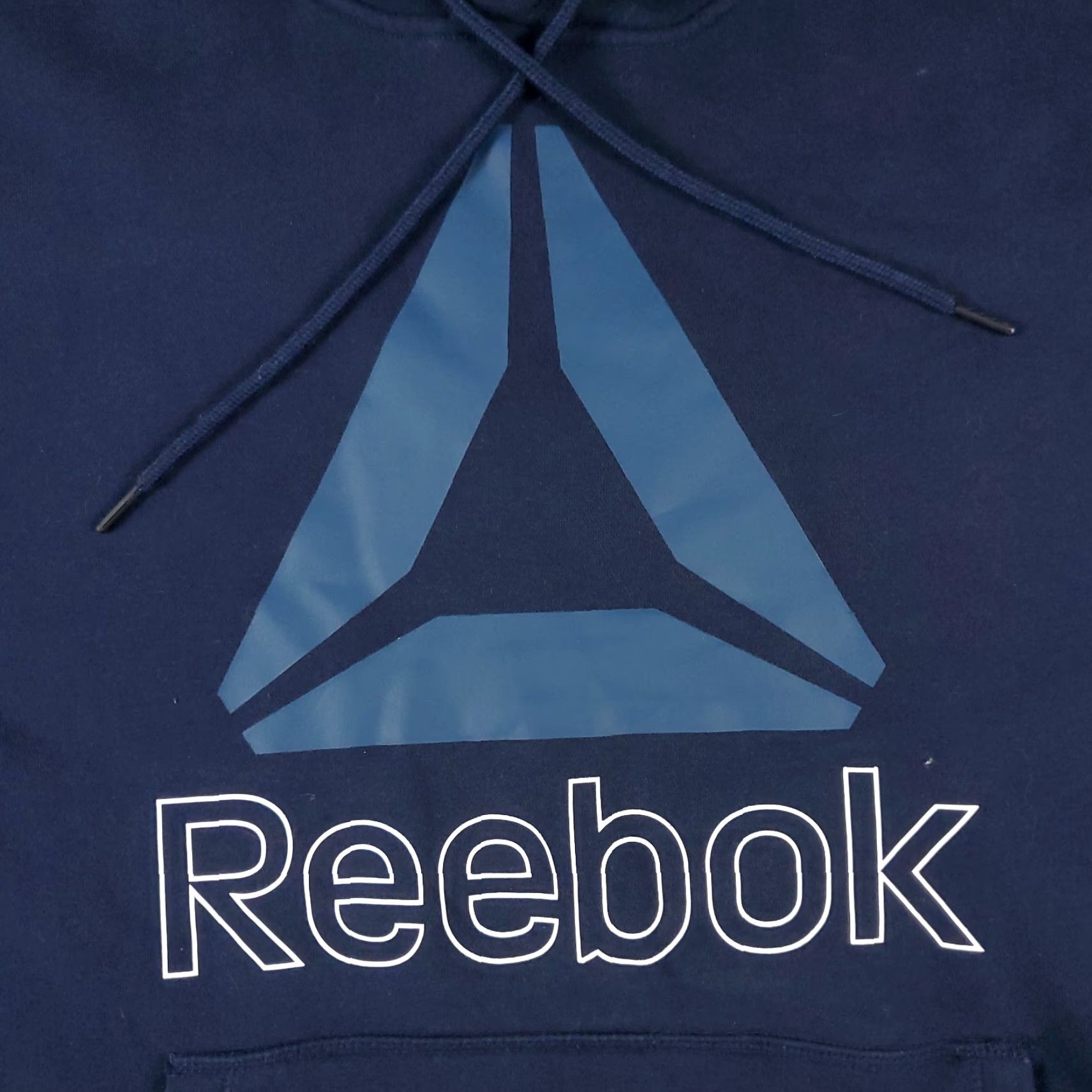 Reebok Reebok Mens Large Hoodie Pullover Sweatshirt Blue Fleece Logo Casual Sports Size US L / EU 52-54 / 3 - 2 Thumbnail