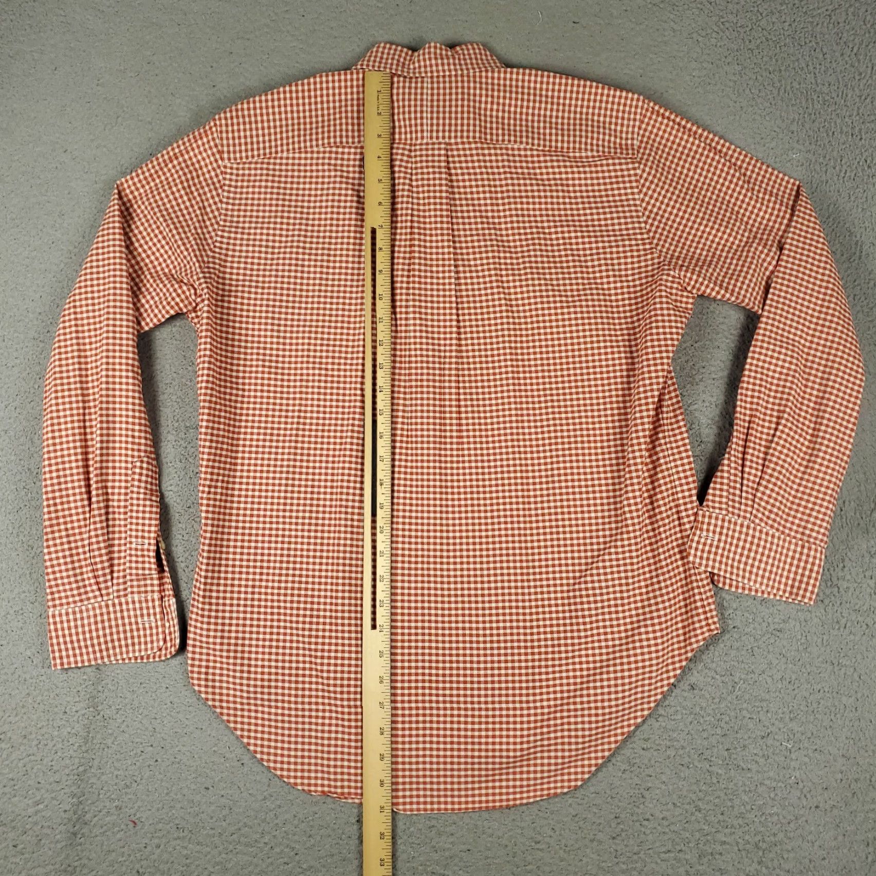 Ralph Lauren VINTAGE Ralph Lauren Shirt Mens Medium Orange Check Pony Button Up Long Sleeve Size US M / EU 48-50 / 2 - 4 Thumbnail