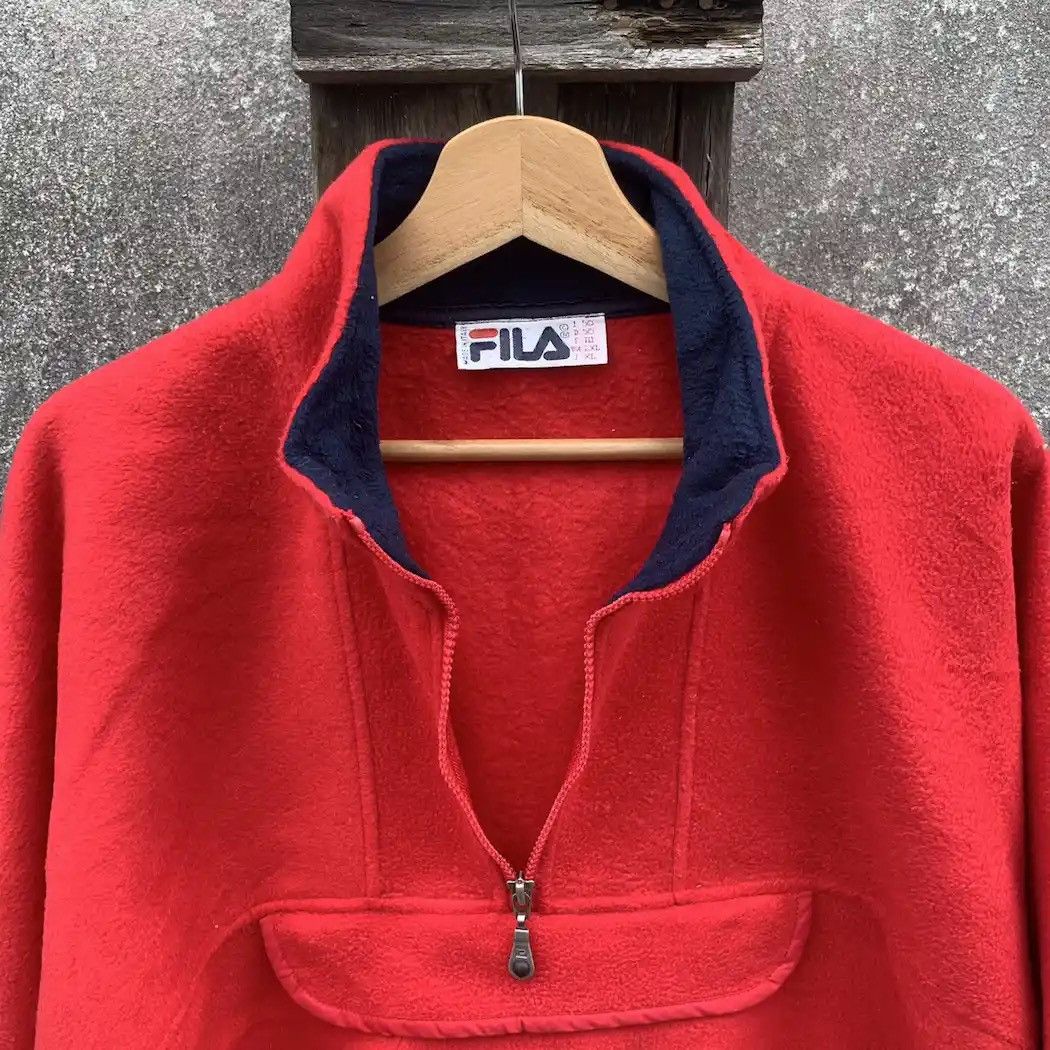 Fila × Vintage 1990’s Vintage Fila QuarterZip Pullover Baggy Sweater Jacket Size US XL / EU 56 / 4 - 7 Thumbnail