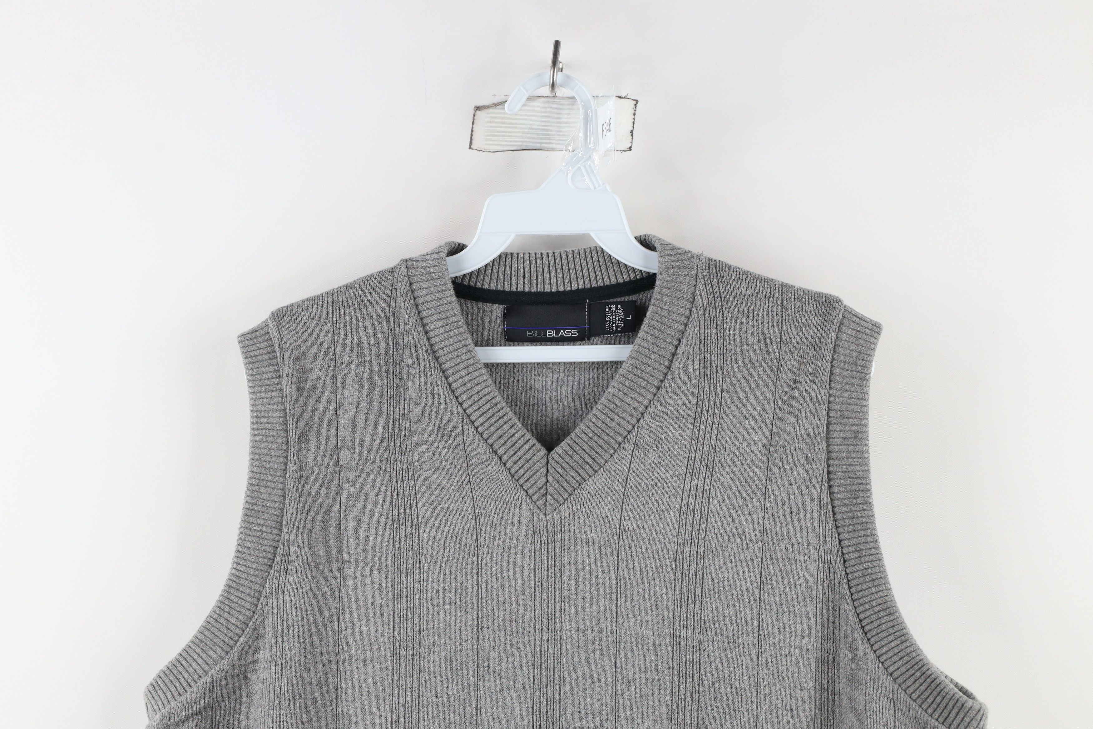 Vintage Vintage 90s Streetwear Cotton Ribbed Knit Sweater Vest Gray Size US L / EU 52-54 / 3 - 2 Thumbnail
